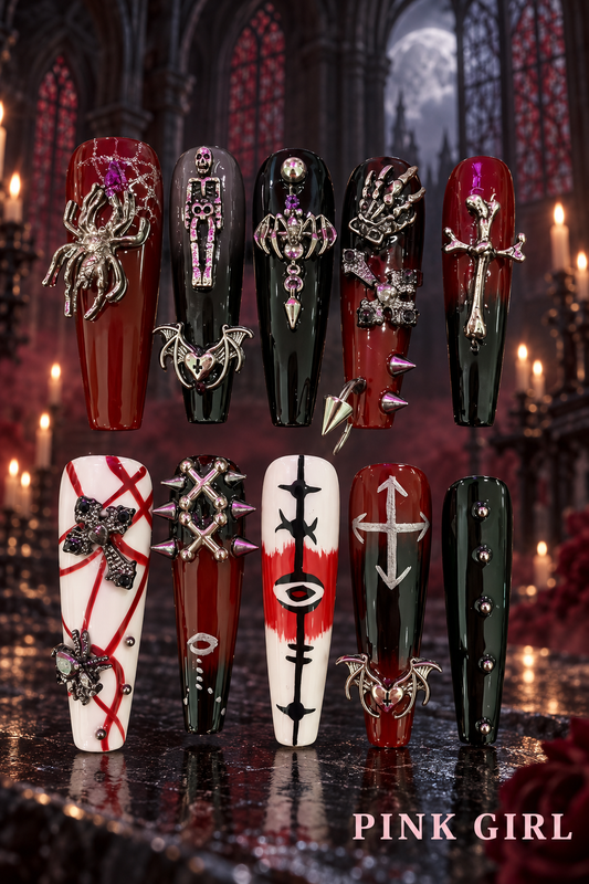 Burgundy Moon Fairy Press-On Nails