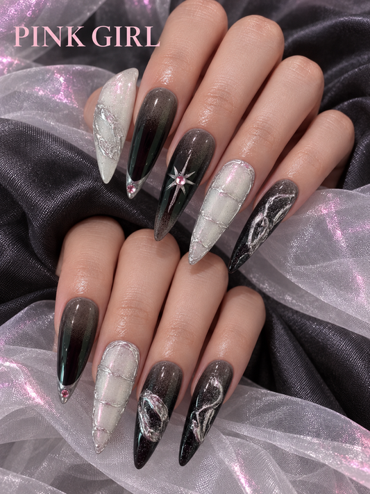 Black Ice Starlight Press-On Nails
