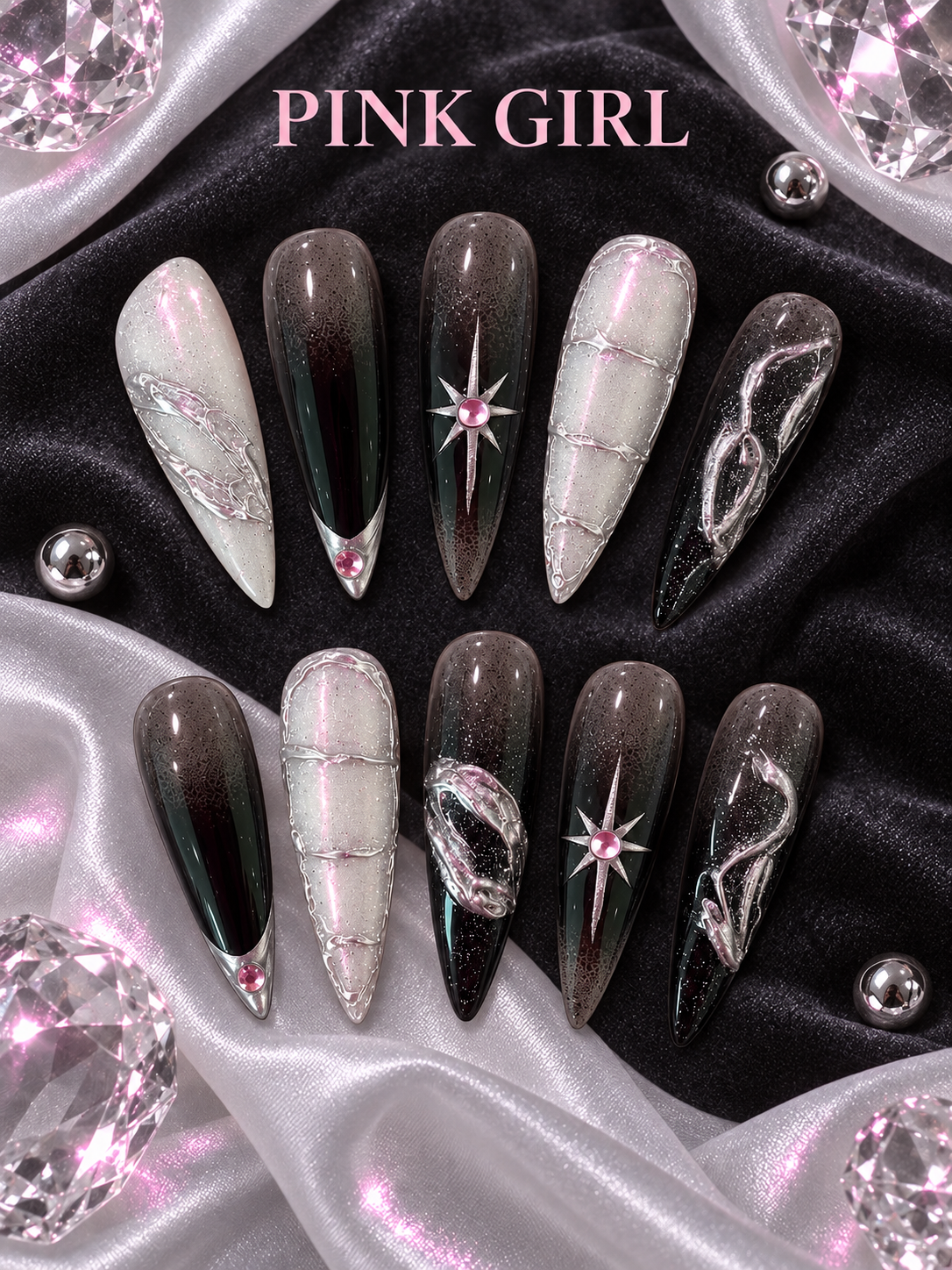 Black Ice Starlight Press-On Nails