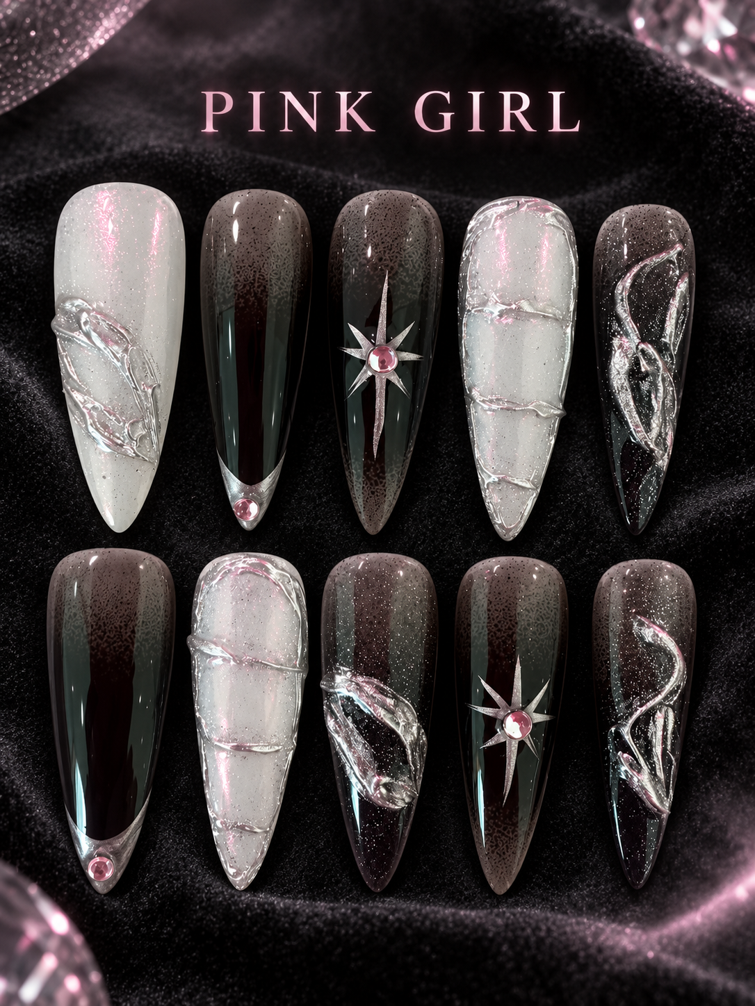 Black Ice Starlight Press-On Nails