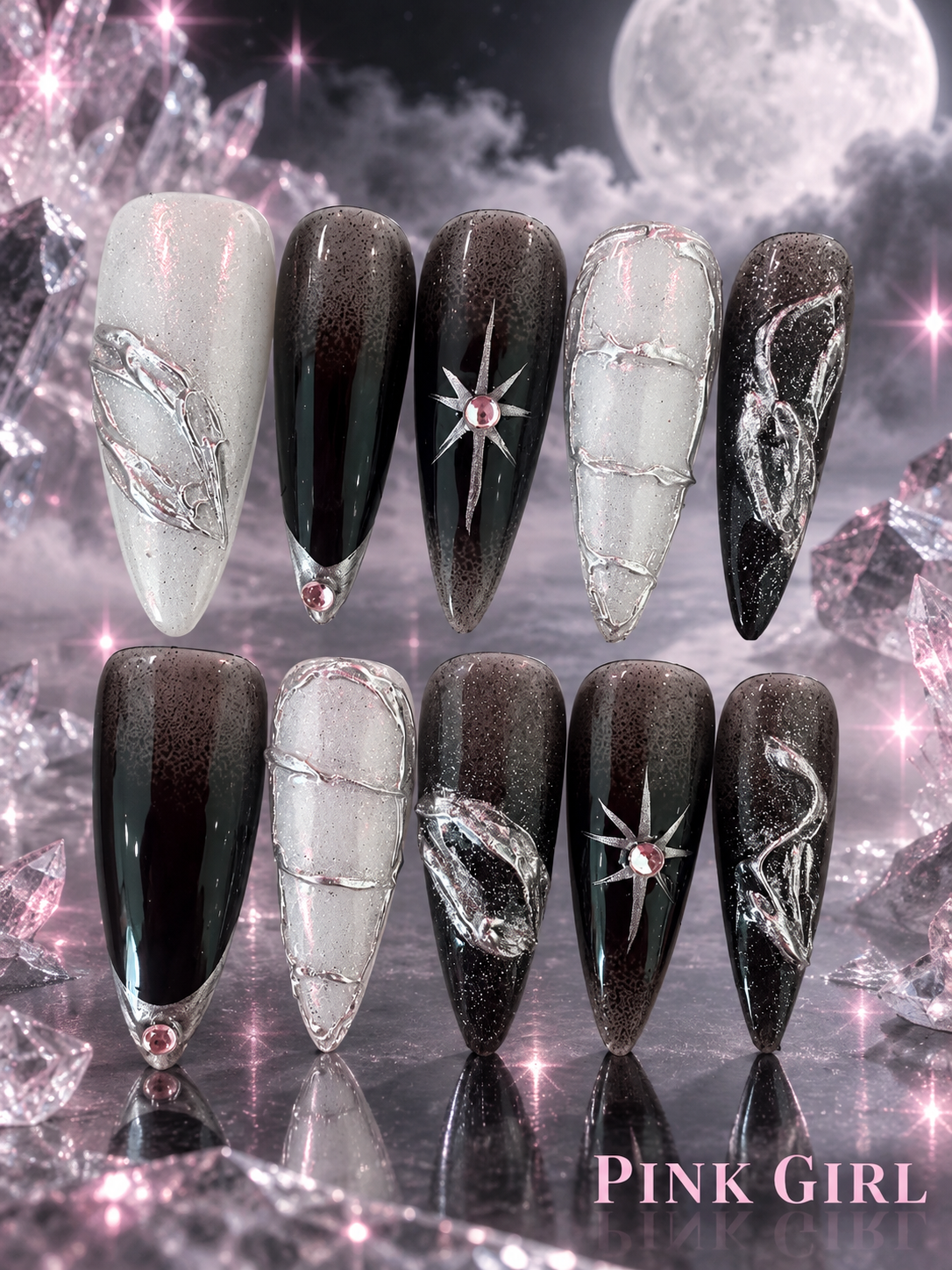 Black Ice Starlight Press-On Nails