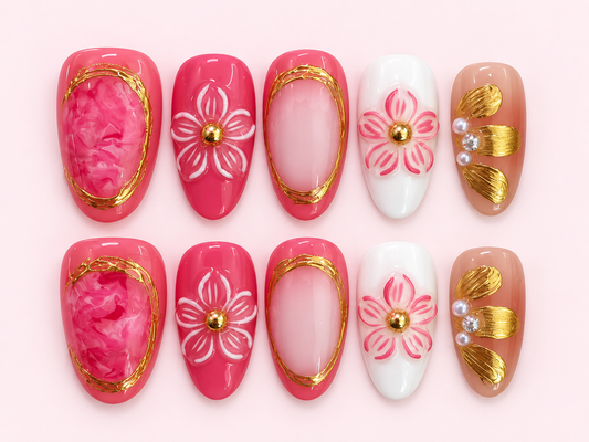 Rose Petal Opal Press-On Nails