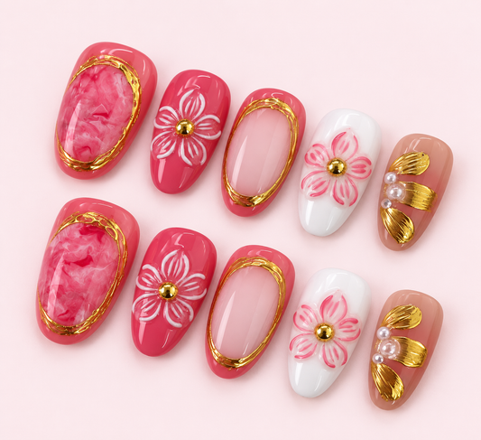 Rose Petal Opal Press-On Nails